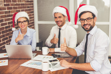 Poster - Business people celebrating Christmas