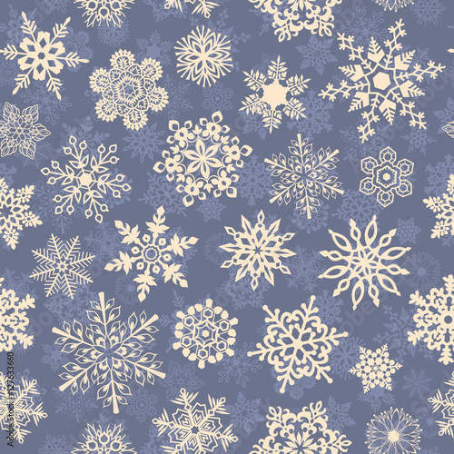 Materiał do szycia Schneeflocken nahtlose Muster für Weihnachten Verpackungen, Textilien, Tapeten-Vektor-Illustration.