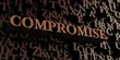 Compromise - Wooden 3D rendered letters/message.  Can be used for an online banner ad or a print postcard.