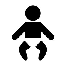 Human Newborn Baby, Toddler Or Infant Flat Icon For Apps And Websites