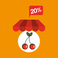 Canvas Print - tasty cherry discount shop online icon vector illustration eps 10