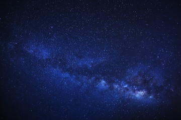 Wall Mural - milky way galaxy, long exposure photograph, with grain.