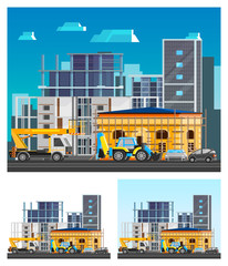 Wall Mural -  Building Construction Compositions Set