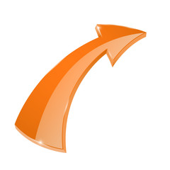 Wall Mural - Orange curved arrow