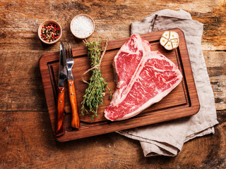 Wall Mural - Raw T-bone Steak