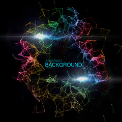 Wall Mural - Iridescent Plexus Lines And Particles Background.