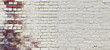 Vintage Wide Old Red White Brick Wall Texture Background
