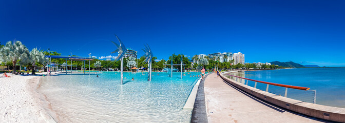 Wall Mural - cairns, australia - 27 march 2016. the esplanade in cairns with