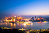 Fototapeta  - cityscape and skyline of chongqing new city at sunrise