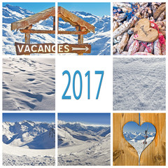 Wall Mural - 2017 winter holiday in France collage
