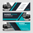 © Yochanan - Set of three blue horizontal business banner templates.