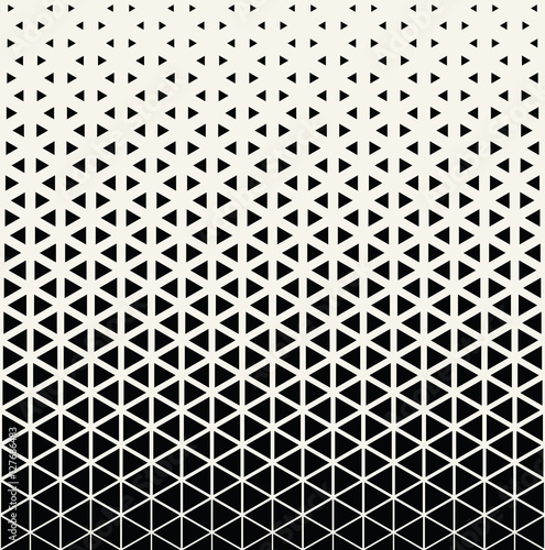 Abstract geometric black and white graphic design print halftone triangle pattern