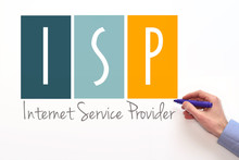 ISP. Internet Service Provider   Sign On White Background
