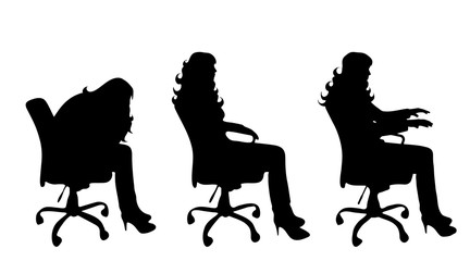 Sticker - Vector silhouette of woman.