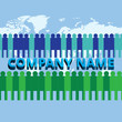 © SoujanyaNR - Editable Advertising banner with company name and its people around the world
