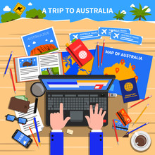 Trip To Australia Illustration 