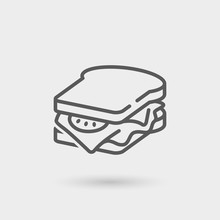 Sandwich Thin Line Icon