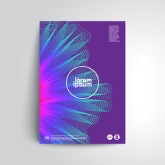 Wall Mural - abstract cover with mesh mandala. 3d mesh flower illustration, cool gradient colors. eps10 vector.
