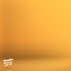 Aufkleber - Vector,Empty yellow orange color studio room background ,Templat