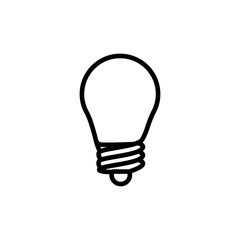 Wall Mural - thin line light bulb, idea icon on white background