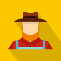 Sticker - Farmer icon. Flat illustration of farmer vector icon for web design