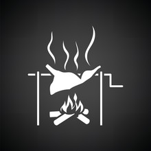 Roasting Meat On Fire Icon