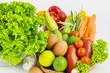 Fresh vegetables in basket on white background / Mix Fresh vegetables in the kitchen / fresh vegetables.
