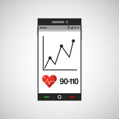 Poster - cellphone health tool virtual app vector illustration eps 10