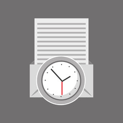 Canvas Print - clock time email document icon vector illustration eps 10