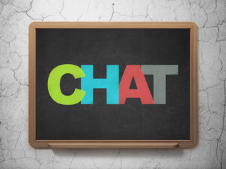 Web development concept: Chat on School board background