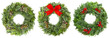 Christmas wreath pine spruce twigs cones berries ribbon bow