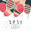 Happy New Year 2017 - modern greeting card in flat design style