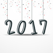 Happy New Year 2017 - modern greeting card in flat design style