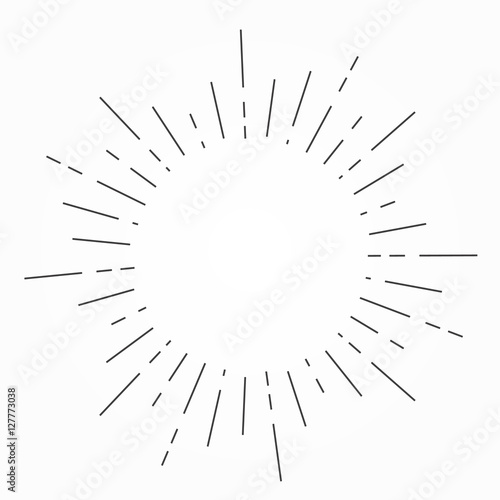 Vintage hand drawn sunburst vector illustration