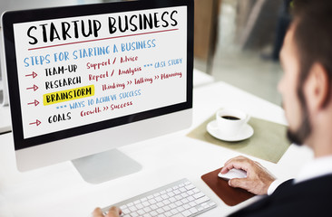 Wall Mural - Startup Business Plan Steps Graphic Concept