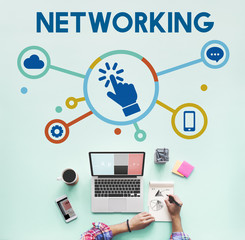 Wall Mural - technology networking communication digital concept