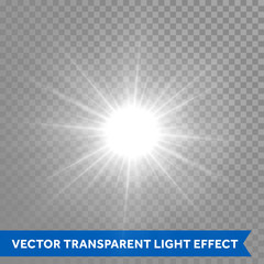 Wall Mural - Vector glowing sun light effects. Star flash explosion