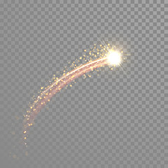 Wall Mural - gold glittering star dust trail sparkling particles