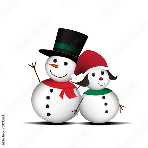 Download Snowman couple in love isolated on white background. Vector illustration. - Buy this stock ...