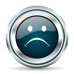 Poster - Cry vector icon. Chrome border round web button. Silver metallic pushbutton.