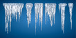 Icicles, set vector