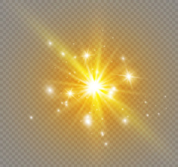 Wall Mural - glow light effect. star burst with sparkles.sun.