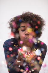 Wall Mural - happy young woman celebrating