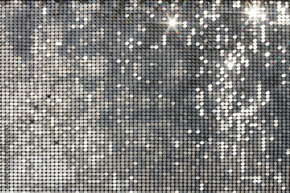 Silver background mosaic with light spots and stars - obrazy, fototapety, plakaty 