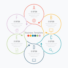 Wall Mural - Thin line infographic element