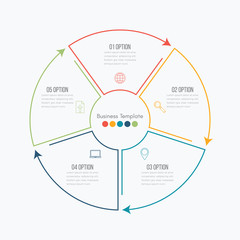 Thin line infographic element