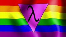 10577 Waving Rainbow Flag Lambda Triangle
