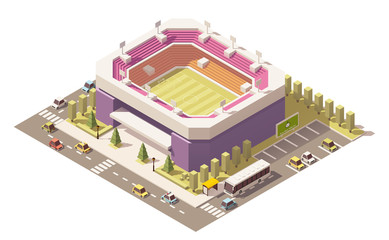 Wall Mural - Vector isometric low poly soccer stadium