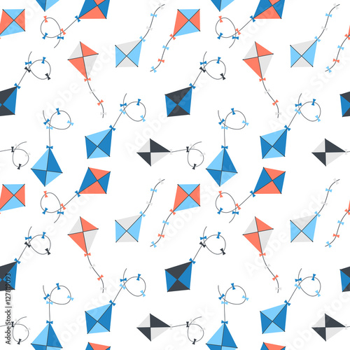 Kite Seamless Pattern Background Vector Illustration Stock Vector