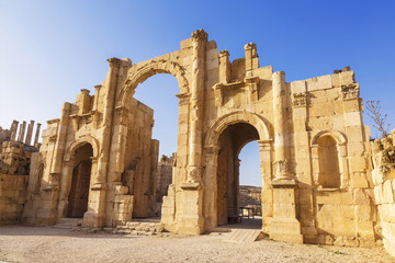 Sticker - South gate of the Ancient Roman city of Gerasa, modern Jerash, Jordan